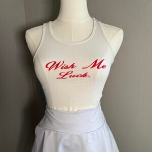 White red graphic tank top